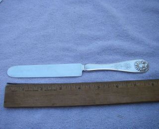 Fine Durgin Sterling Shell Pattern Flat Tea Knife - 8 1/8 Inches - Dated 1884 - Nr