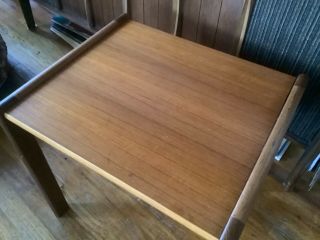 Vintage wood mid century modern retro Teak Table side End mcm 2