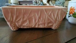 Mid Century Vintage Mccoy Pottery: Gloss Peachy Pink Pinecone Planter,  Signed