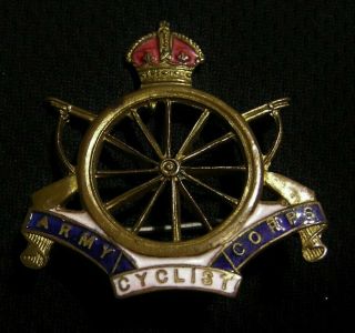 Wwi British Army Cyclist Corps Enameled Sweetheart Pin Brooch Badge Ww1