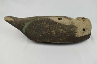 Vintage Hunting Wood Duck Decoy With Lead Weight Body Only