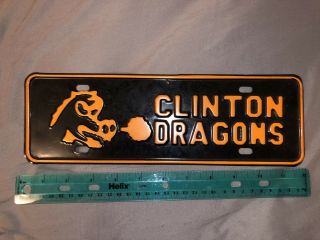 Vintage Clinton High School Dragons Vanity License Plate Clinton Tennessee