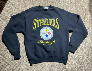 Vintage Lee Sport Pittsburgh Steelers Crew 90s Sweatshirt Adult Xl Usa Made Pa