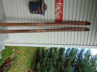 Antique Wooden Skis 76 " Long / 7922