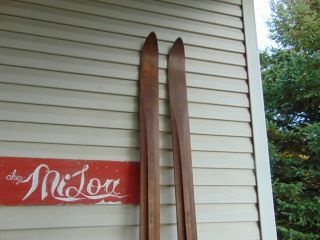 antique wooden skis 76 