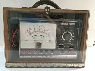 Vintage Maxon Electronics Utility Tester,  Model 200 With Wooden Box & Plexi Cover