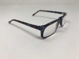 Vision Plus Readers Eyeglasses,  2.  00 Purple Blue Marble Vtg Flattop Japan U831