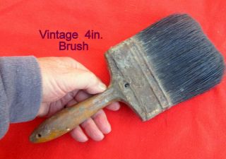 Large 4.  In.  Paint Brush Vintage Horse Hair?/vulcanized? V - Good