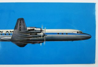 Vintage PanAm Airlines 7 Clipper Pan American Douglas DC - 7C Postcard 1950s 3