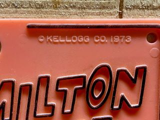 1973 Kellogg ' s Pop Tarts - Milton The Toaster - Vintage License Plate Toy.  Great 2