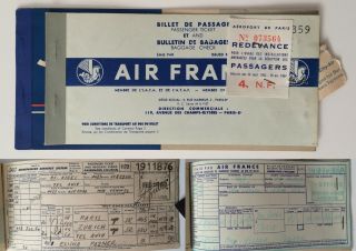 2 Passenger Tickets Air France & Sas Scandinavian Airlines,  Tel Aviv Israel 1960