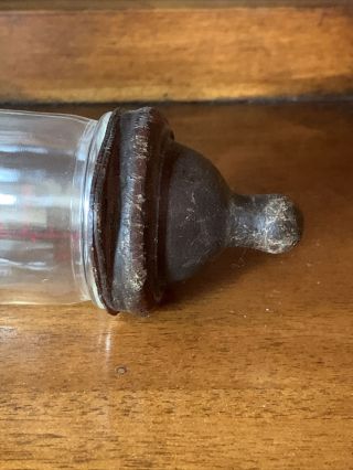 Vintage 4 oz Hygeia Glass Baby Bottle with Rubber Nipple Duraglass 2