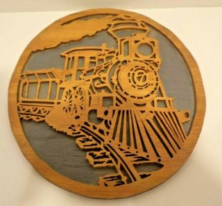 Vintage Steam Locomotive,  Laser Cut Out,  Wall Art,  Train Home Decor Signed