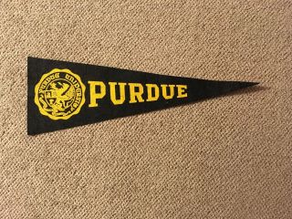 Vintage Felt Pennant Purdue University With School Logo 1960 