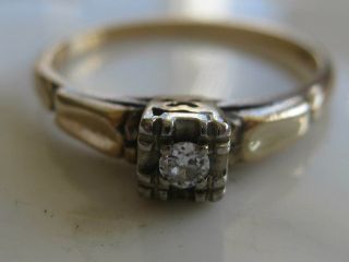 Vintage/antique Art Deco 14k Solid Yellow Gold Diamond Ring Size 7 1.  7 Grams