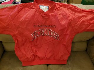 Vintage Cincinnati Reds Logo 7 Athletic Windbreaker Jacket Mens Size Xl 90s
