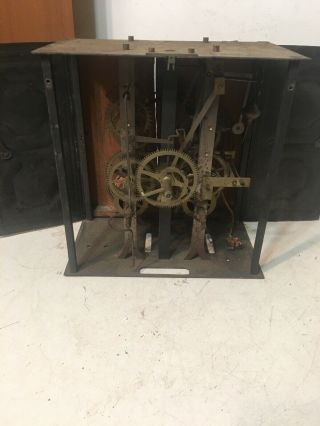 Antique French Morbier Wag On The Wall Clock Movement 2