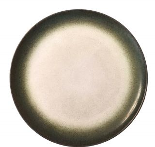 Vintage Heath Ceramics Dinner Plate Usa Green Rimmed Speckled Pottery Vtg Mcm