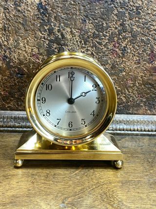 Us Navy Brass Chelsea Officers Desk Clock / Veterans Estate