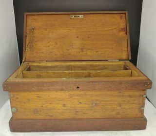 Antique Vintage Machinist Hard Wood Tool Chest W Removable Drawer
