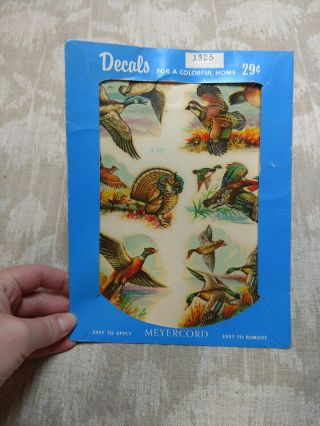 Vintage Meyercord Decals Mallard Duck Ring Neck Pheasant W/ Envelope