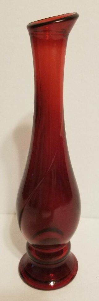Avon Vintage Ruby Red Glass Bud Vase 3 Ounce Unforgettable Cologne