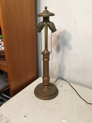 Antique Neoclassical Column Style Lamp Base For Slag Or Panel Shade