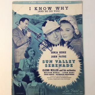 1941 Vintage Sheet Music I Know Why And So Do You Sun Valley Serenade Movie Film