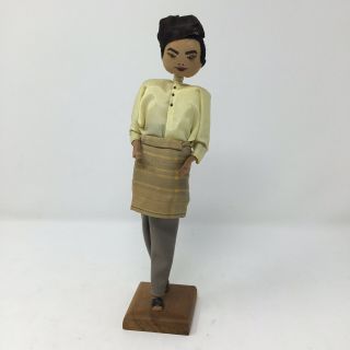 Vintage Asian Thai Cambodian Fabric Handmade Figuring Statue 10 " Folk Art Woman