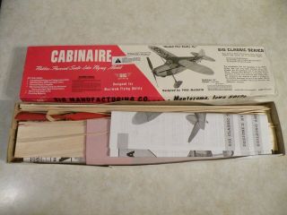 Vintage Sig Cabinaire Flying Plane Model Kit Usa 22 " Wingspan