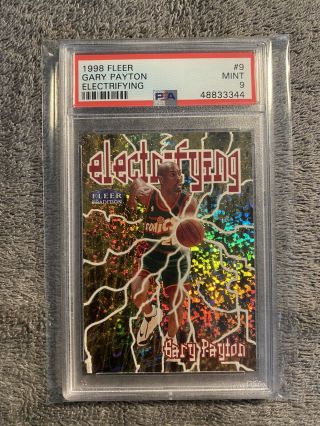 1998 Fleer Tradition Electrifying Gary Payton 9 Psa 9 - Low Pop Of 3 Only