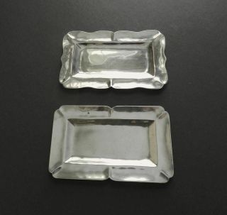Vintage Early Mexico Sterling 1940 - 48 Maciel Hand Crafted Two Small Trays 86gr