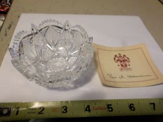 Pepi Herrmann Anniversary Bowl Signed 1974 - 84 Brilliant Hand Cut Crystal Glass