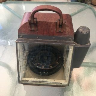 Antique Ship Compass Binnacle Box Lantern Lamp Light