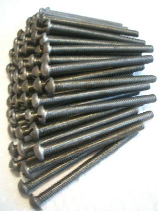 12 Vintage 1/4 " X 3 " Black Steel Slotted Round Head Machine Bolts With Hex Nuts