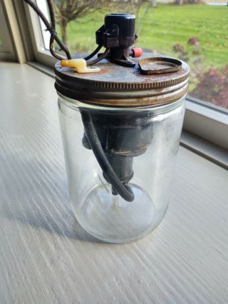 Vintage Trico Windshield Washer Fluid Glass Jar Pump Petroliana Gas Oil Car Part