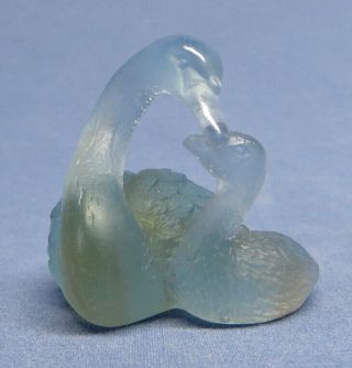 Vintage Daum France Art Glass Mother Swan and Baby Cygnet 2