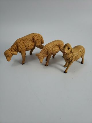 Nativity Set Lamb Sheep Vintage Made In Italy Plastic Set Of 3