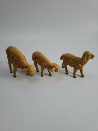 Nativity Set Lamb Sheep Vintage Made In Italy Plastic Set Of 3 2