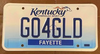 Kentucky Vanity License Plate Go For Gold