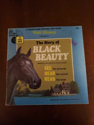 Walt Disney’s The Story Of Black Beauty Disneyland Record And Book Vtg 1966 Usa