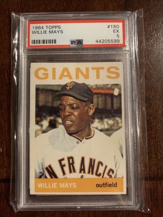 1964 Topps Willie Mays 150 Baseball Card Psa Ex 5