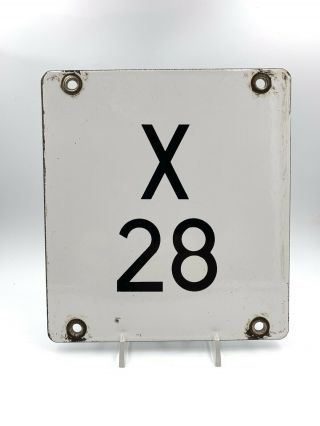 Vintage York City Subway Home Signal Number Id Plate Nyct Porcelain Sign