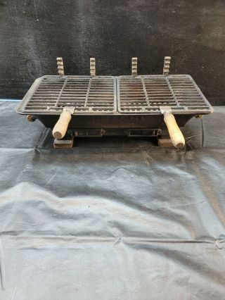 Vintage Cast Iron Hibachi Tabletop Grill Camping