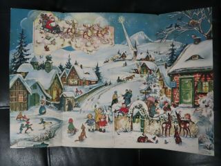 Vintage 3d Advent Christmas Calendar Sellmer Stuttgart Rohr West Germany 209