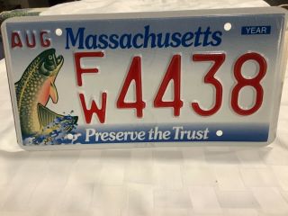 Massachusetts Preserve The Trust License Plate - Fw4438