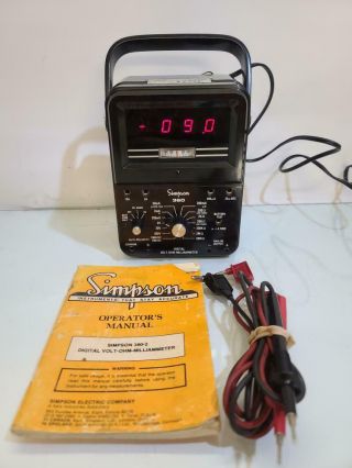 Simpson Model 360 - 2 Digital Volt Ohm Milliammeter Vom Multi - Meter Ac Vintage Usa