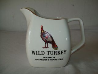 Vintage Wild Turkey Bourbon Whiskey Advertising Pitcher