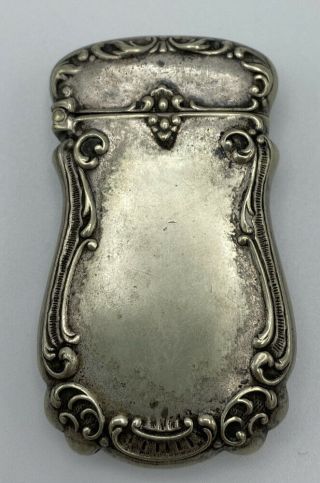 Antique Repousse W.  S.  & Co.  Sterling Silver 2263 Victorian Match Safe Vesta Case