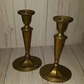 Vintage Solid Brass Candle Holders Candlesticks 11 "